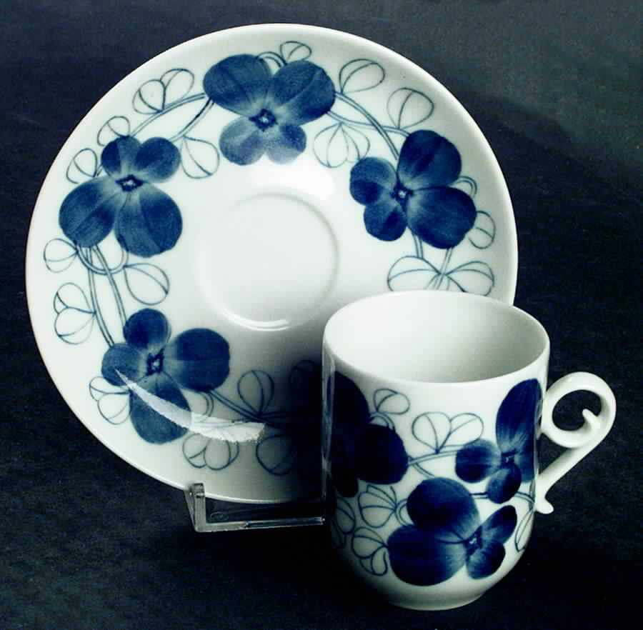 Elsa Flat Demitasse Cup & Saucer Set by Arabia of Finland-1