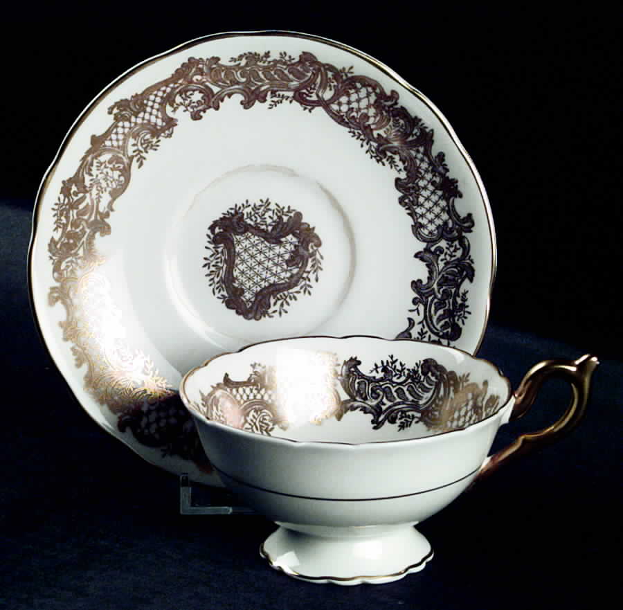 10184 Footed Cup & Saucer Set by Coalport-1