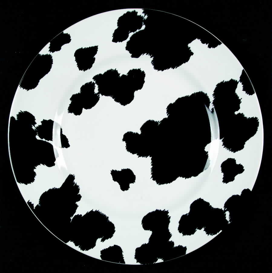 Cowhide Dinner Plate by 222 Fifth (PTS)-1