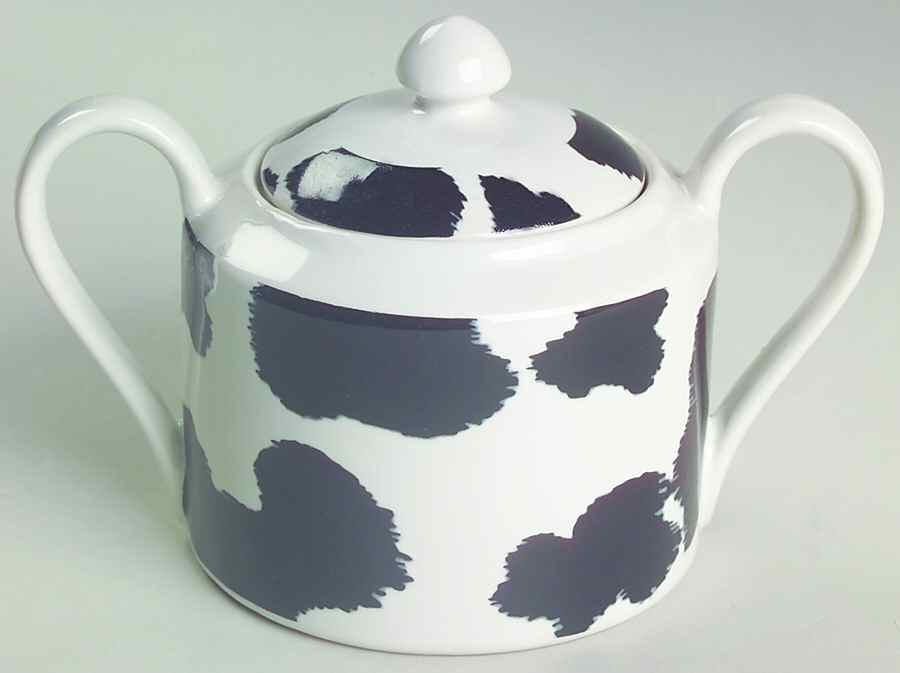 Cowhide Sugar Bowl & Lid by 222 Fifth (PTS)-1