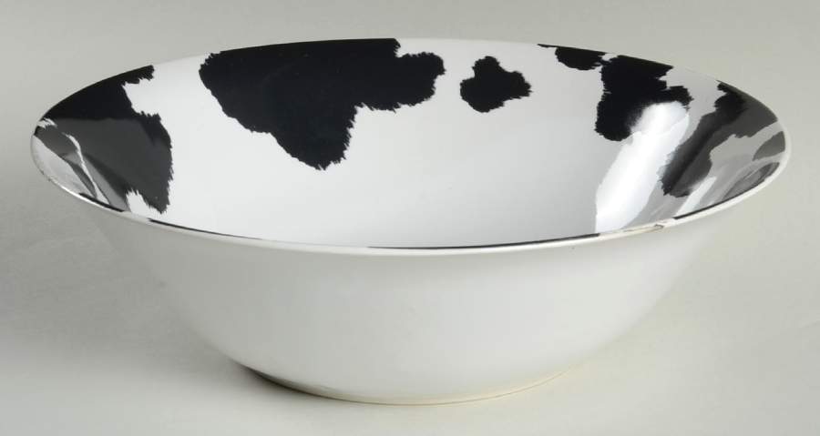 Cowhide 10" Round Vegetable Bowl by 222 Fifth (PTS)-1