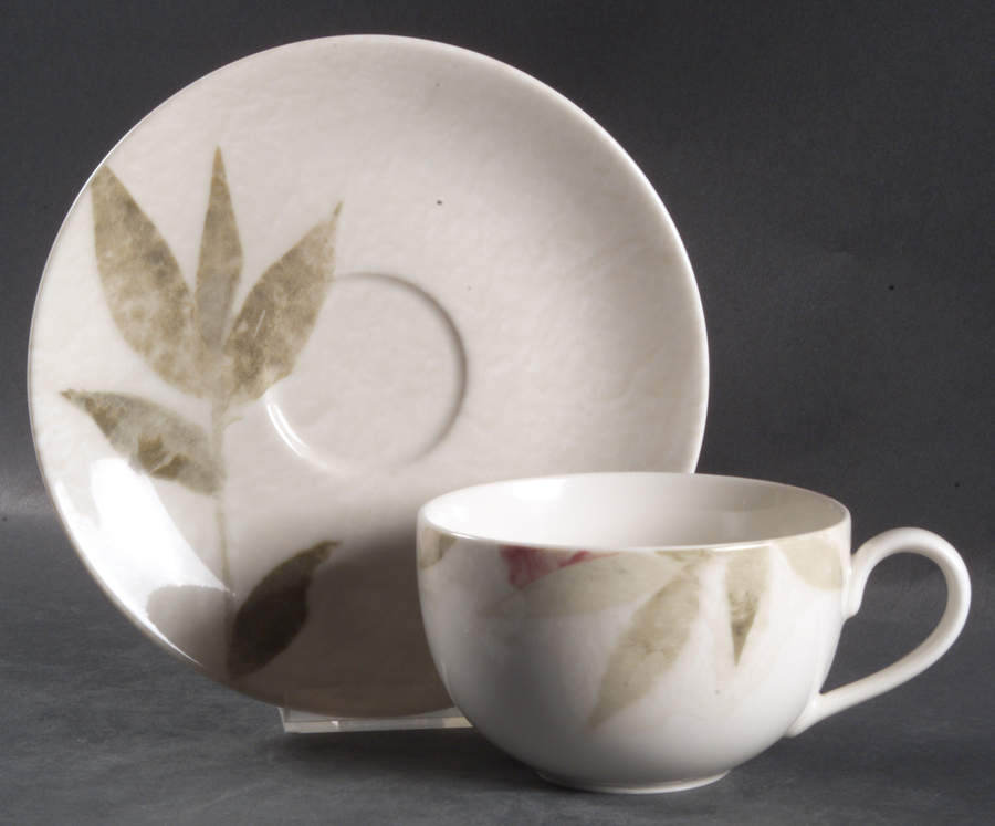 Paper Rose Flat Cup & Saucer Set by 222 Fifth (PTS)-1