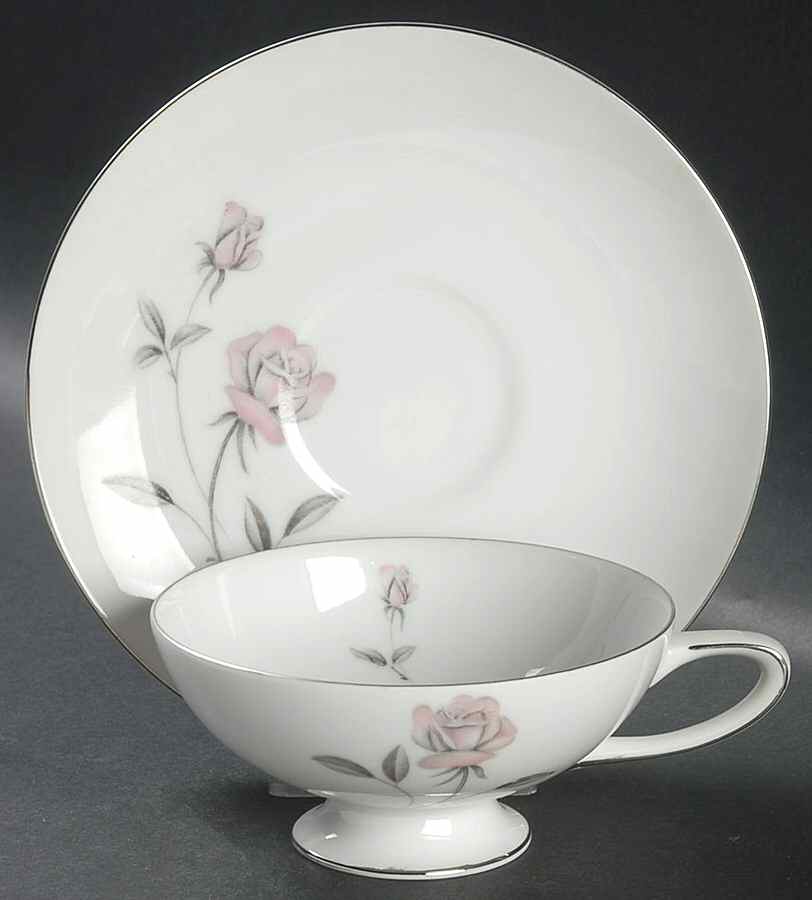 Michelle Rose Footed Cup & Saucer Set by Ashcraft-1