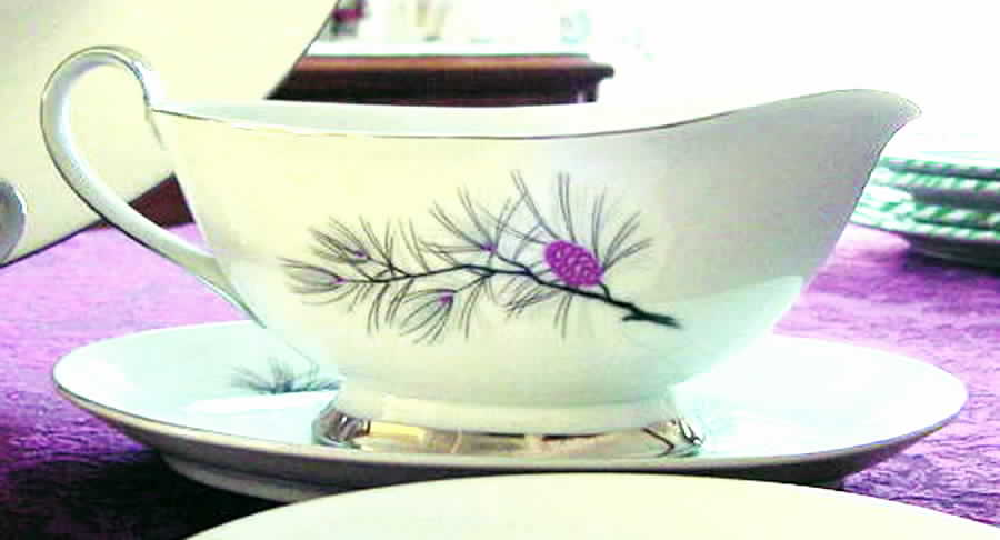 Purple Sage Gravy Boat with Attached Underplate by Arlen-1