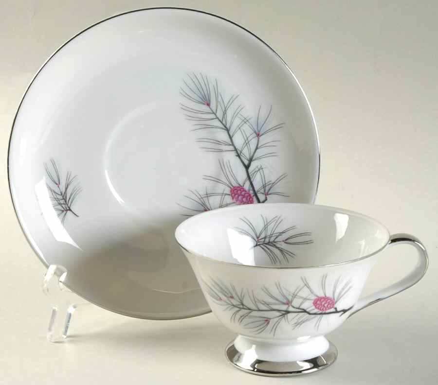 Purple Sage Footed Cup & Saucer Set by Arlen-1