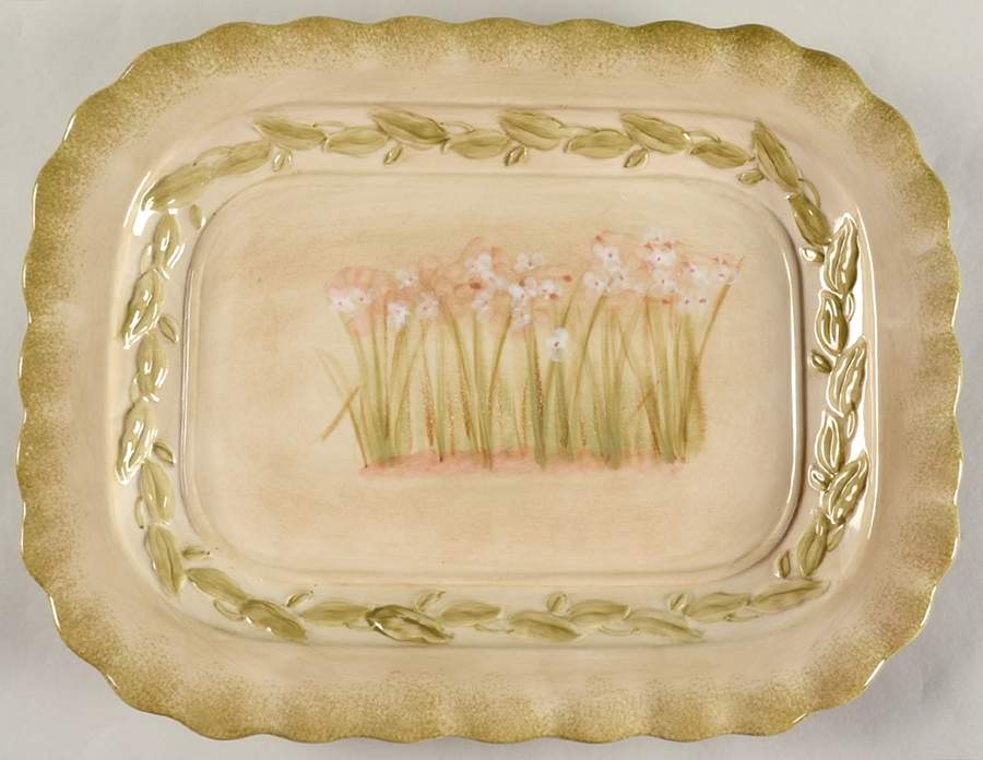 Narcissus 16" Rectangular Serving Platter by 222 Fifth (PTS)-1