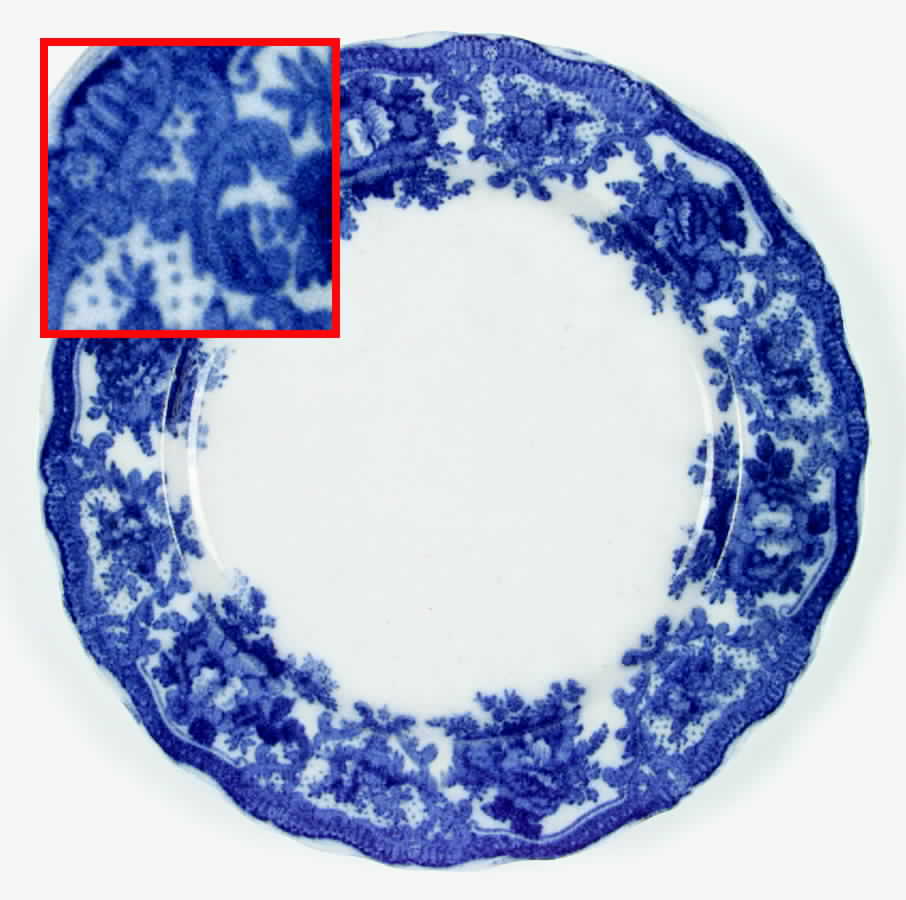 Fairy Villas (Flow Blue, No Center) Dinner Plate by Adams China-1