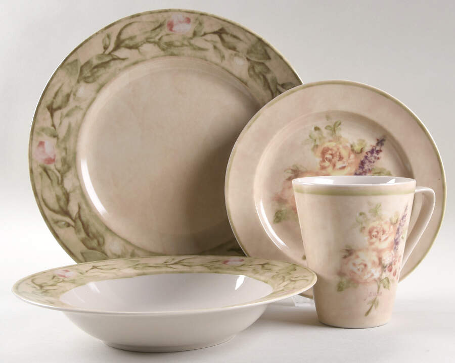Rose Bouquets 4 Piece Place Setting by 222 Fifth (PTS)-1