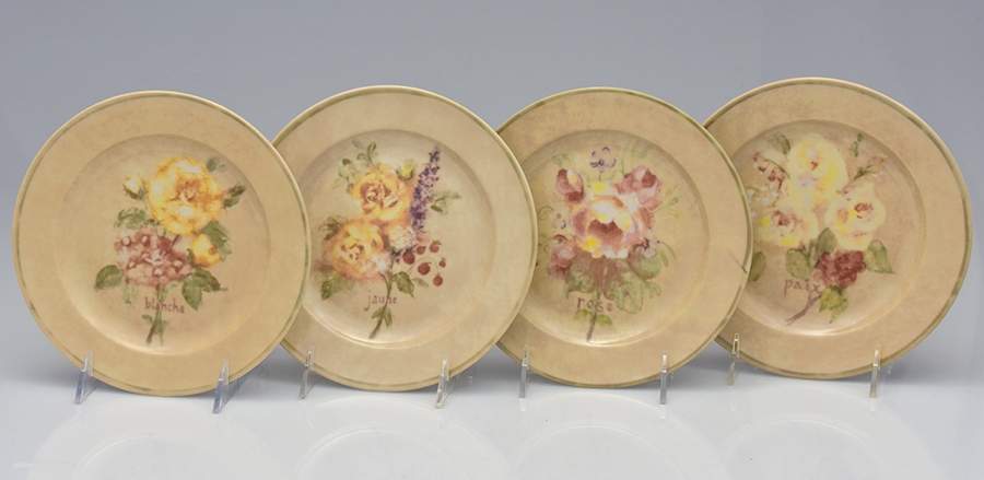 Rose Bouquets Salad Plate - Set of 4 by 222 Fifth (PTS)-1