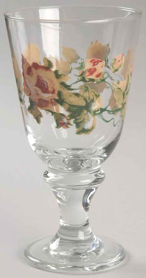 Rose Bouquets Glassware Goblet by 222 Fifth (PTS)-1