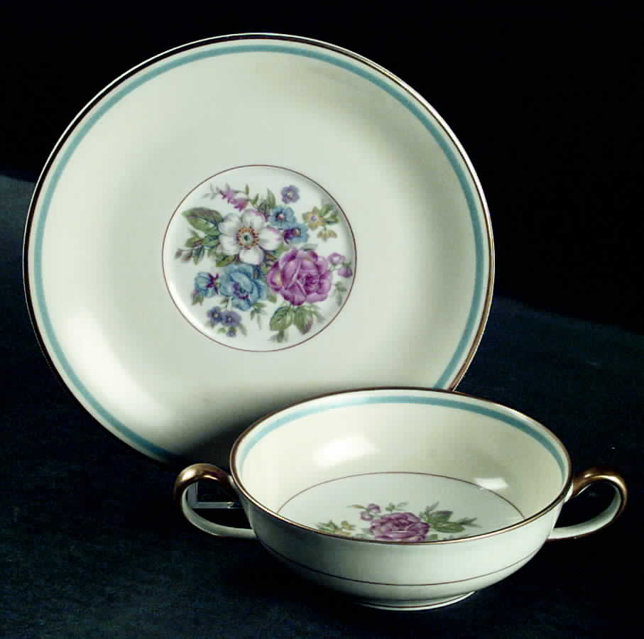 AHR464 Flat Cream Soup Bowl & Saucer Set by Charles Ahrenfeldt-1