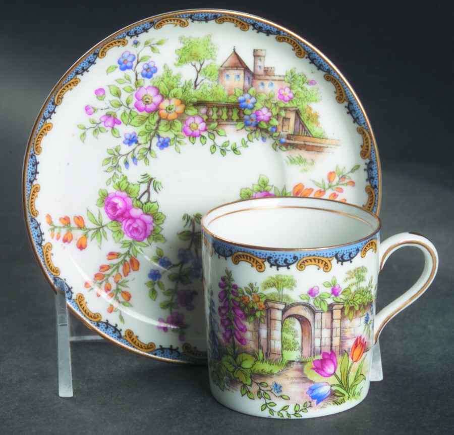 Wilton (Smooth) Flat Demitasse Cup & Saucer Set by John  Aynsley & Sons-1