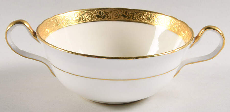 Helene Ivory (Scalloped) Flat Cream Soup Bowl by John  Aynsley & Sons-1