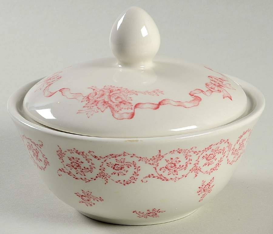 Normandy Rose (Pink Blue) Cotton Ball Jar and Lid by Laura Ashley-1