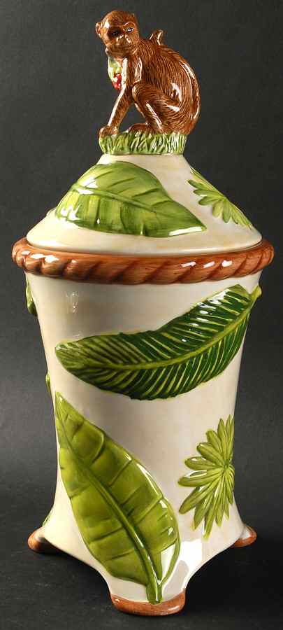 Monkey Cookie Jar & Lid by American Atelier-1