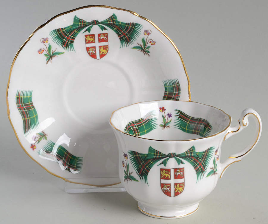 Newfoundland Tartan Footed Cup & Saucer Set by Adderley-1