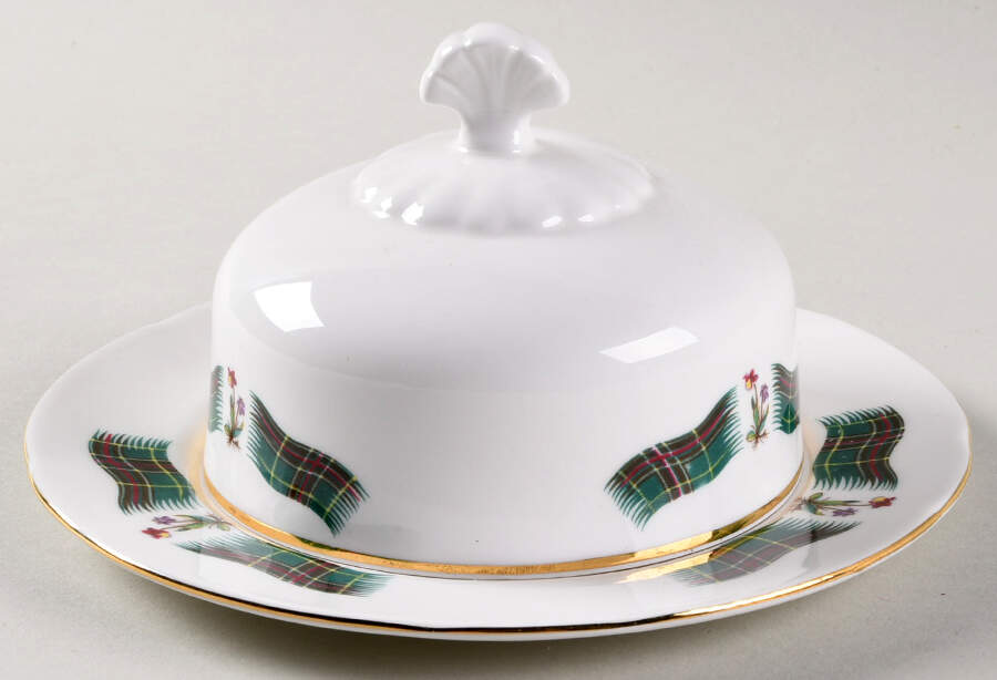 Newfoundland Tartan Round Covered Butter by Adderley-1