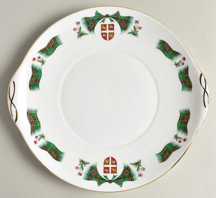 Newfoundland Tartan Handled Cake Plate by Adderley-1
