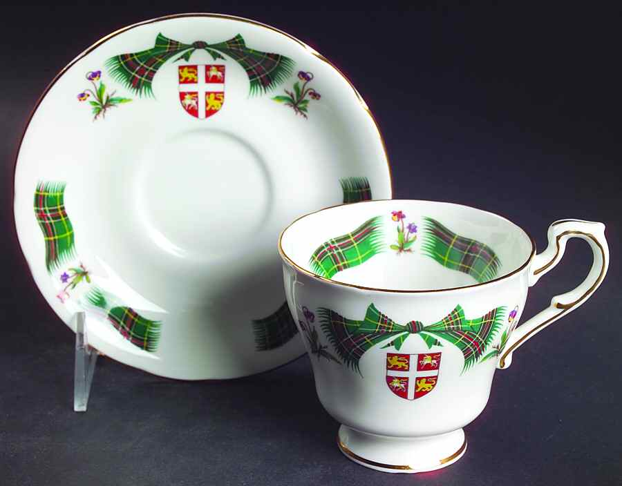 Newfoundland Tartan Footed Cup & Saucer Set by Adderley-1