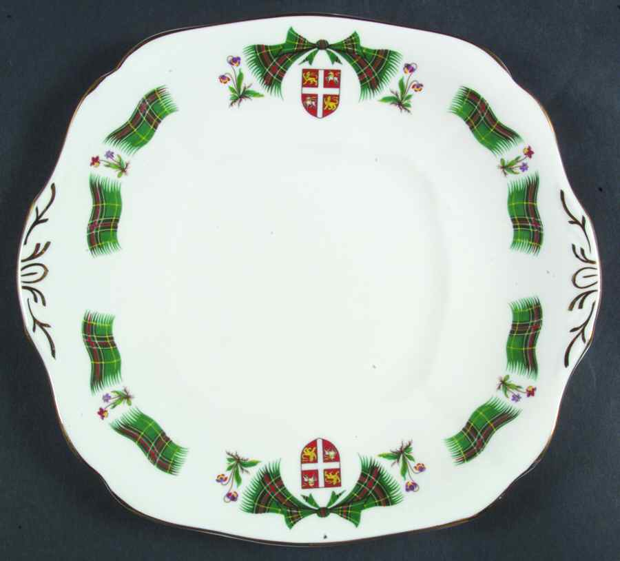 Newfoundland Tartan Handled Cake Plate by Adderley-1