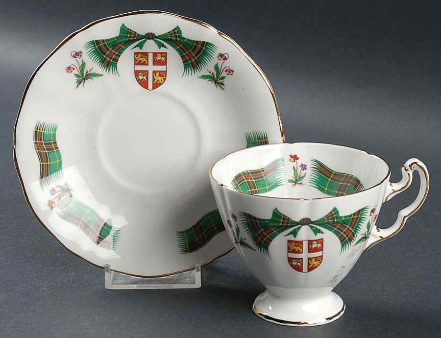 Newfoundland Tartan Footed Cup & Saucer Set by Adderley-1