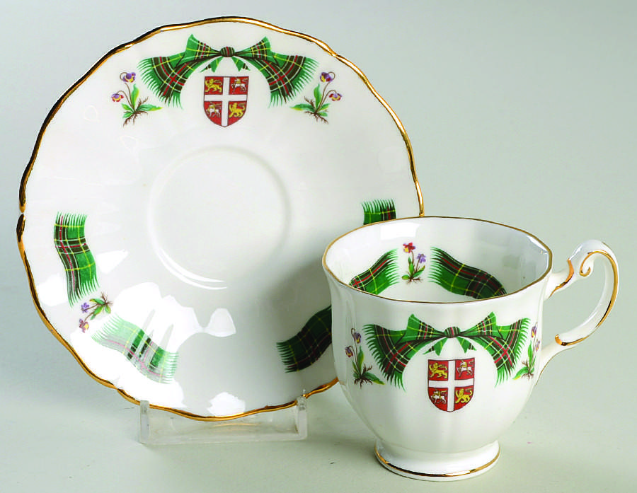 Newfoundland Tartan Footed Demitasse Cup & Saucer Set by Adderley-1