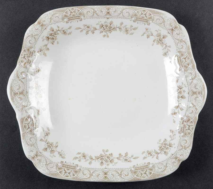 Elite Brown Square Handled Cake Plate by Henry Alcock-1