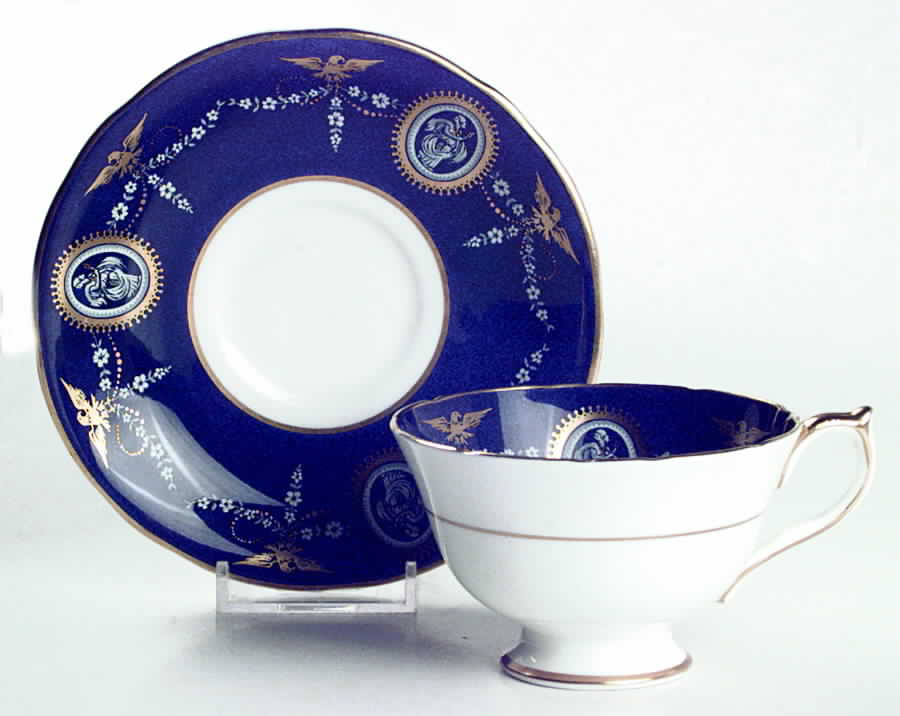 Versailles Cobalt Footed Cup & Saucer Set by John  Aynsley & Sons-1