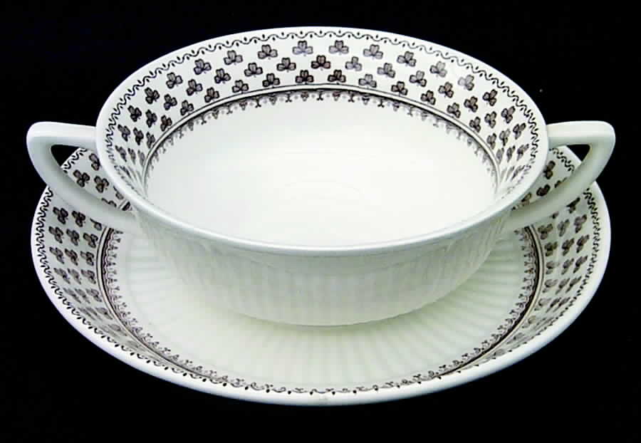 Sharon (William Adams) Flat Cream Soup Bowl & Saucer Set by Adams China-1