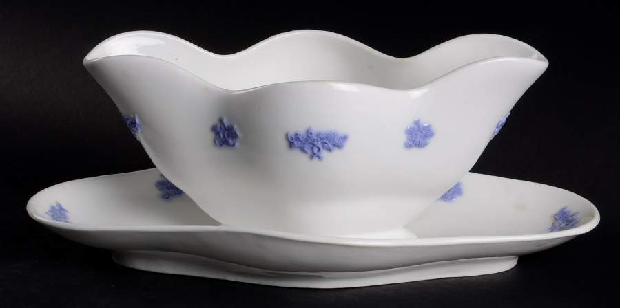 Chelsea (Scalloped, No Embossing) Gravy Boat with Attached Underplate by Adderley-1