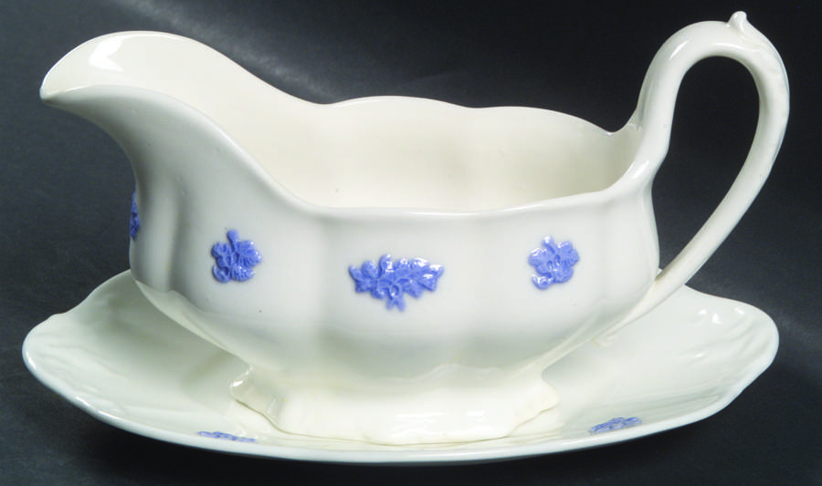 Chelsea (Scalloped, No Embossing) Gravy Boat & Underplate/Relish by Adderley-1