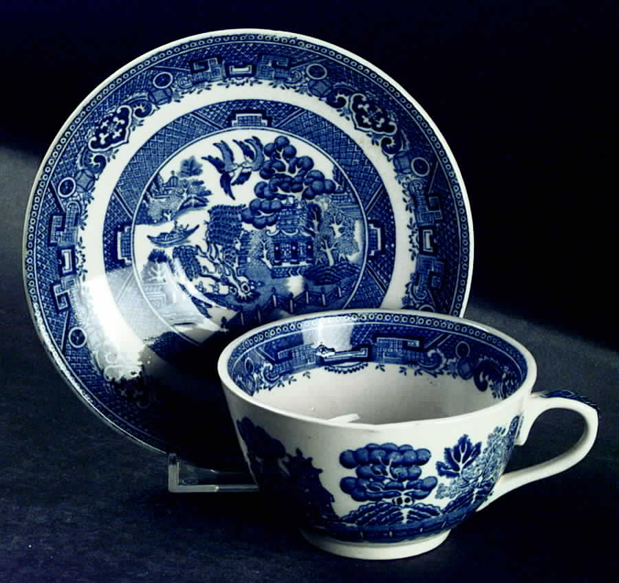 Perfection Willow Flat Cup & Saucer Set by Allerton's-1