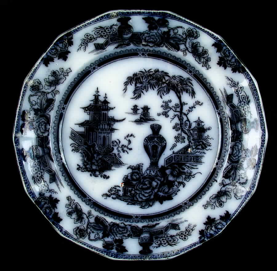 Jeddo Black Luncheon Plate by Adams China-1