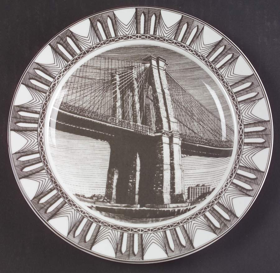 Slice of Life Brooklyn Bridge Salad Plate by 222 Fifth (PTS)-1