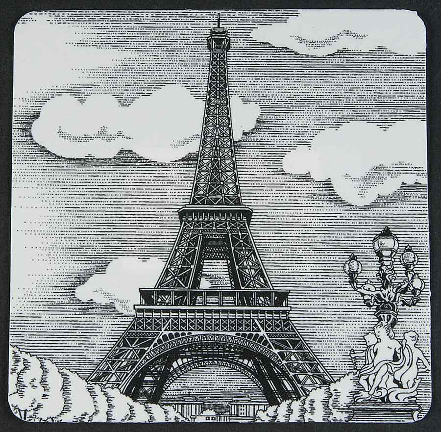 Slice of Life Eiffel Tower Square Plastic Coaster by 222 Fifth (PTS)-1