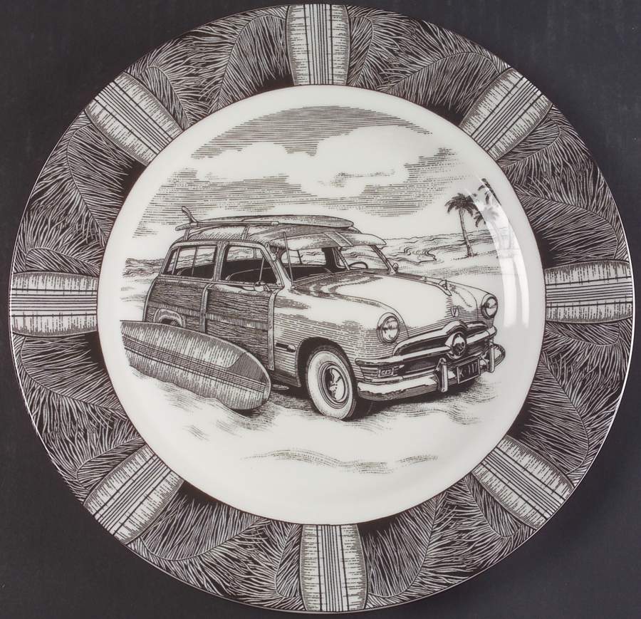 Slice of Life Surf Woody Dinner Plate by 222 Fifth (PTS)-1