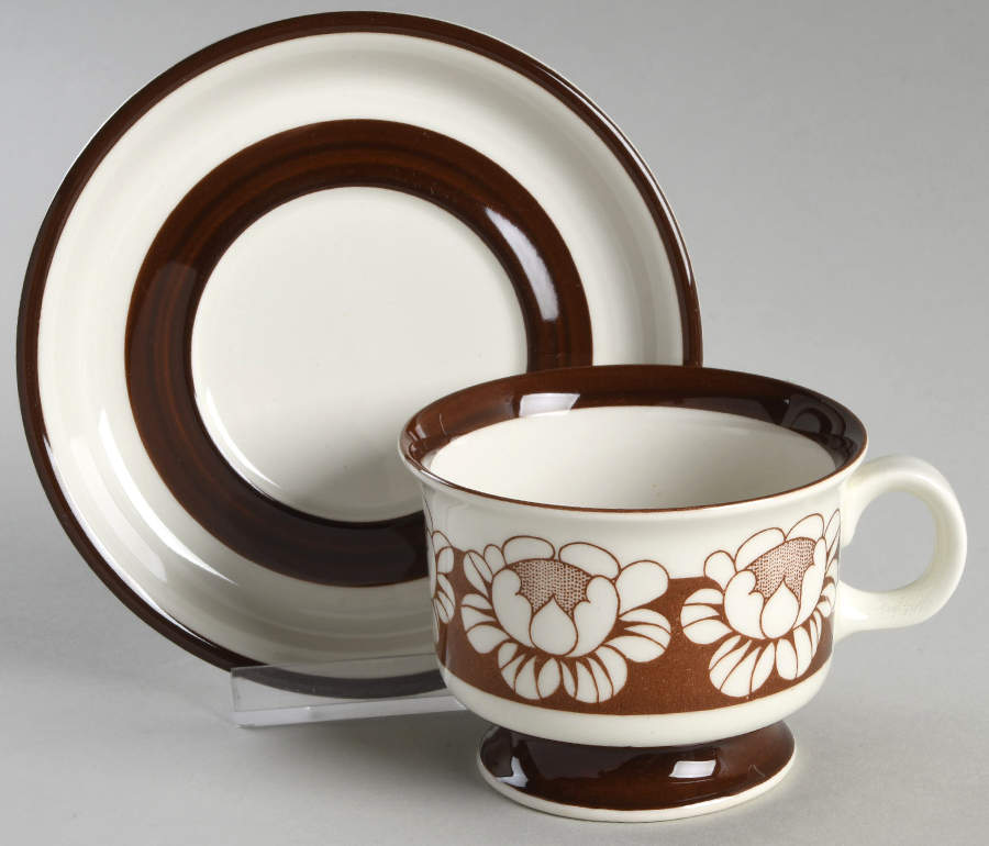 ARA89 Footed Demitasse Cup & Saucer Set by Arabia of Finland-1