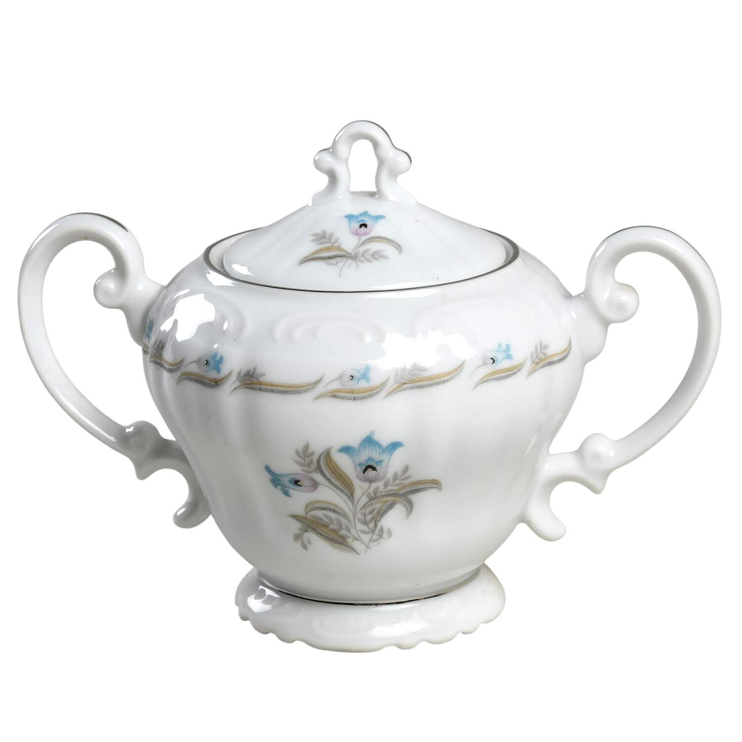 Blue Bell Sugar Bowl & Lid by Ark Crest-1