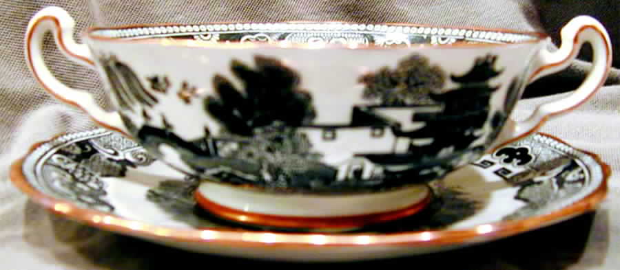 ADD43 Footed Cream Soup Bowl & Saucer Set by Adderley-1