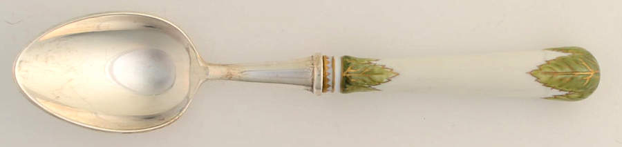 Green Leaf Dessert Spoon by Anna Weatherley-1