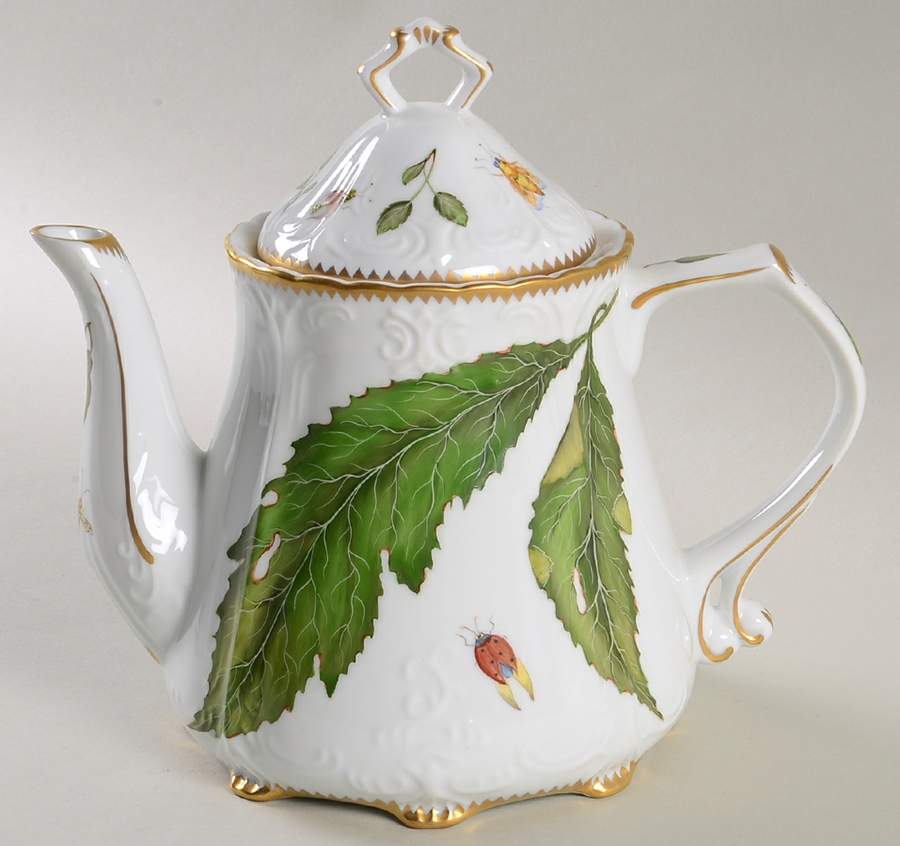 Green Leaf Teapot & Lid by Anna Weatherley-1
