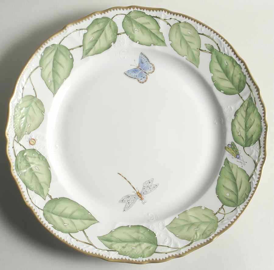 Green Leaf 12" Chop Plate (Round Platter) by Anna Weatherley-1