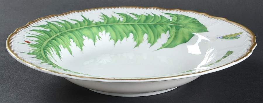 Green Leaf Rim Soup Bowl by Anna Weatherley-1