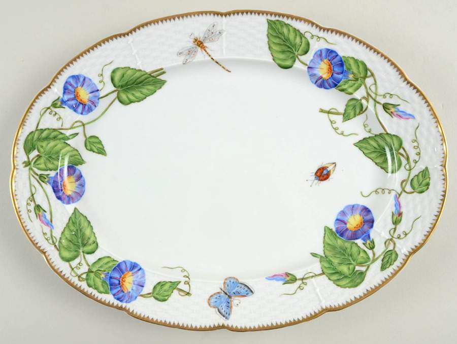 Morning Glory 13" Oval Serving Platter by Anna Weatherley-1