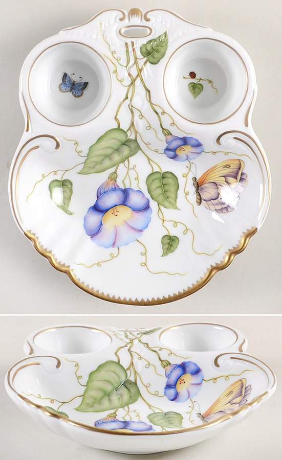 Morning Glory 3 Piece Strawberry Dish, Base Only by Anna Weatherley-1