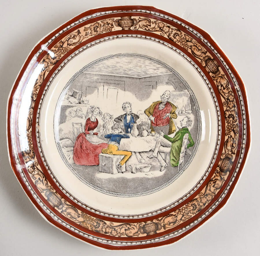 Dickens Rust (Multisided) Dinner Plate by Adams China-1