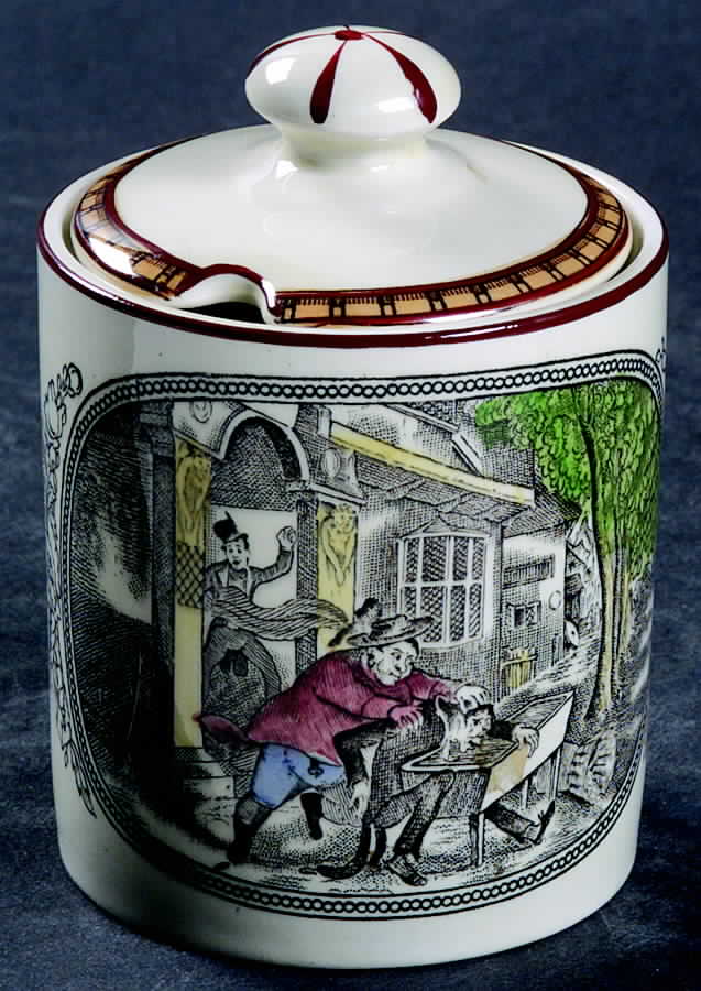 Dickens Rust (Multisided) Marmalade & Lid by Adams China-1