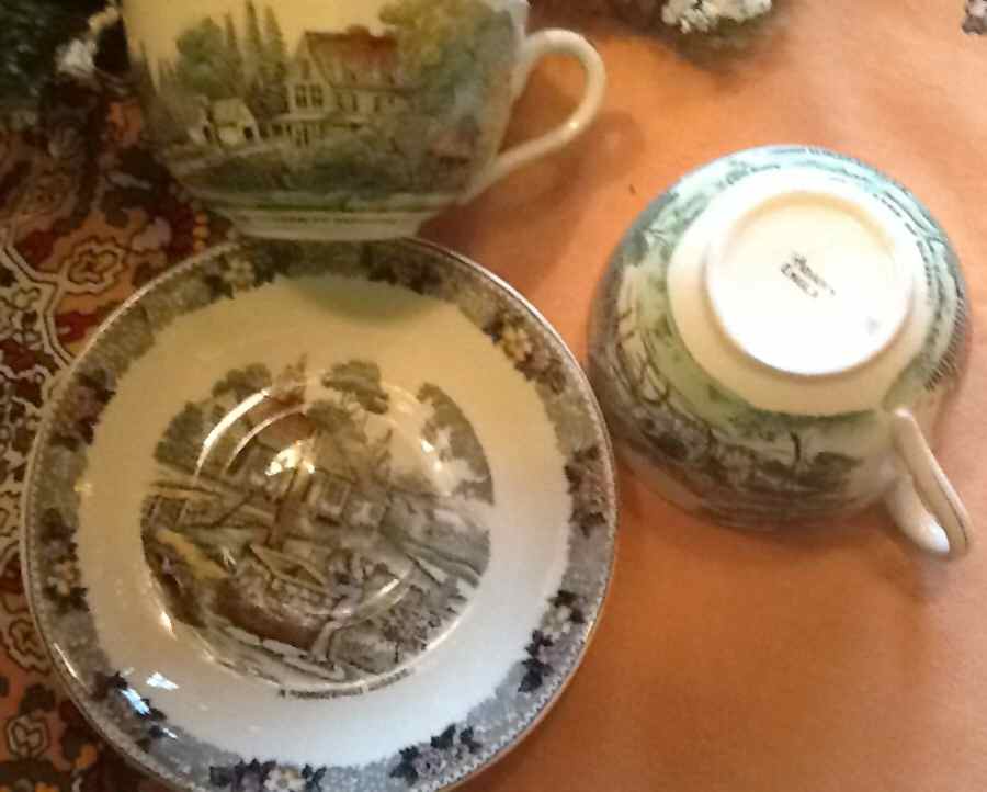 American Ways & Days (Multicolor) Flat Cup & Saucer Set by Adams China-1