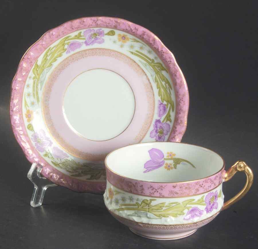 2874 Oversized Cup & Saucer Set by A & D Limoges-1