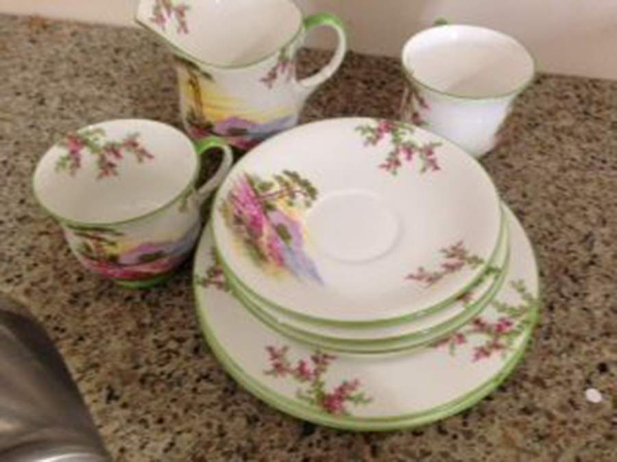 B3944 Footed Cup & Saucer Set by John  Aynsley & Sons-1